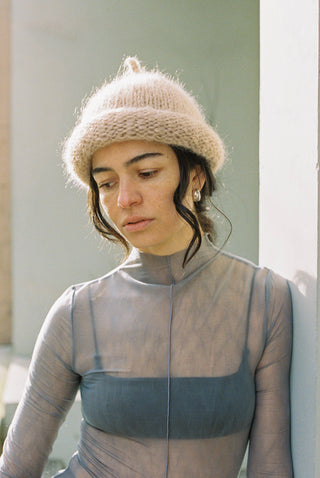 Roulé Handknit Toque Rose