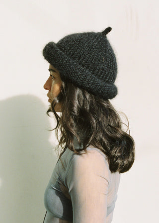 Roulé Handknit Toque Black