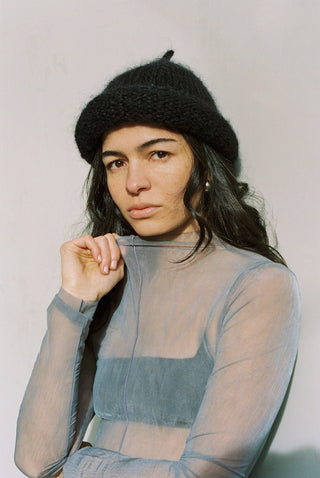 Roulé Handknit Toque Black