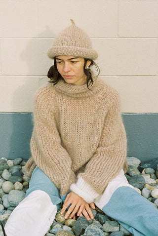 Roulé Handknit Toque Rose